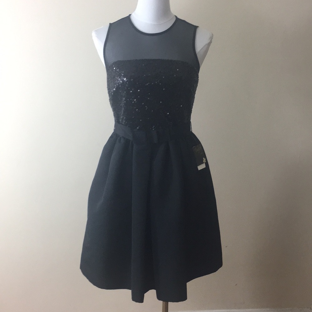 Taylor Mixed Media Fit & Flare Dress - Picture 3 of 8